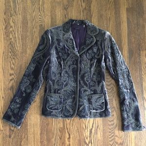 Elie Tahari Embroidered Velvet Blazer